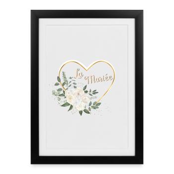 The Bride Floral Heart Gold - Framed poster (27 × 37 cm) - black - Front