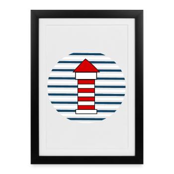 Vacances en mer du Nord, mer Baltique : cadeau de l’Allemagne du Nord - Affiche encadrée (27 × 37 cm) - noir - Devant