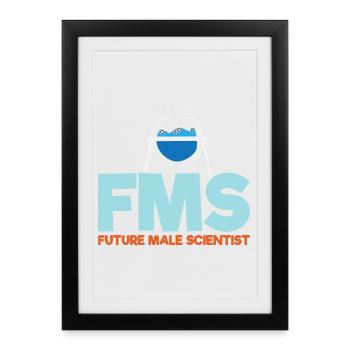 Futur scientifique masculin - Affiche encadrée (27 × 37 cm) - noir - Devant