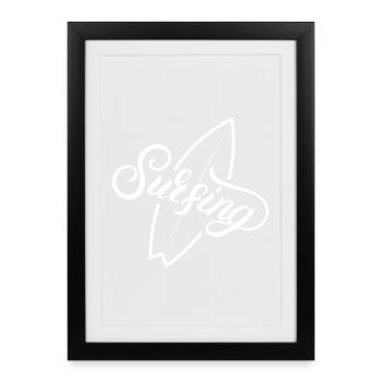 surfing, surfing fan, surfing - Framed poster (27 × 37 cm) - black - Front