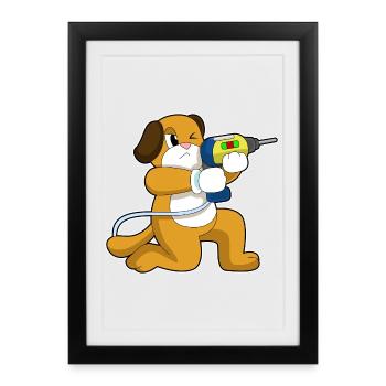 Dog Craftsman Drill Craft - Framed poster (27 × 37 cm) - black - Front