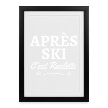 ski, fan de ski, station de ski - Affiche encadrée (27 × 37 cm) - noir - Devant