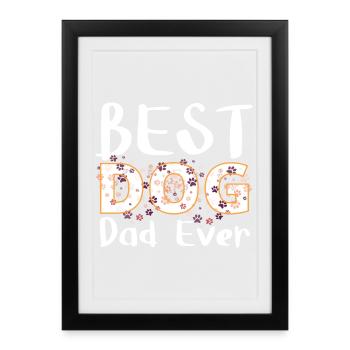 Best Dog Dad - Framed poster (27 × 37 cm) - black - Front