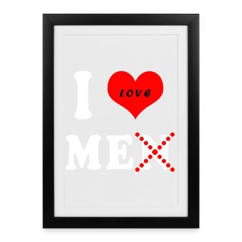 C'est drôle, j'aime les hommes (pas) - Affiche encadrée (27 × 37 cm) - noir - Devant
