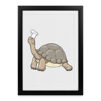 Chef Tortue Chef Chef Cuisson du chapeau - Affiche encadrée (27 × 37 cm) - noir - Devant
