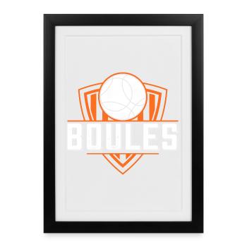 Boule boule boules pour bouler pétanque - Affiche encadrée (27 × 37 cm) - noir - Devant