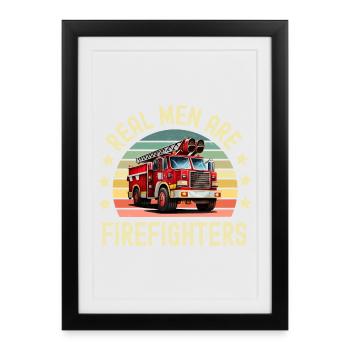 Firefighter Fire Brigade - Framed poster (27 × 37 cm) - black - Front