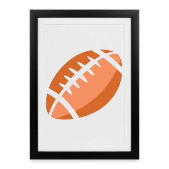 Symbole d’icône de football américain Logo Fan de sport de balle - Affiche encadrée (27 × 37 cm) - noir - Devant