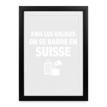 Suisse, je suis Suisse, fierté Suisse - Affiche encadrée (27 × 37 cm) - noir - Devant