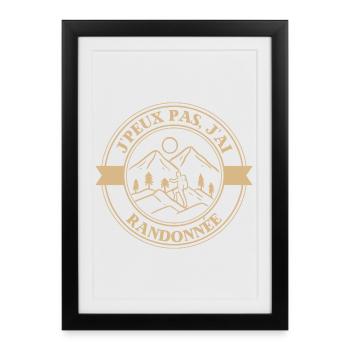 Aventure randonnée - Affiche encadrée (27 × 37 cm) - noir - Devant