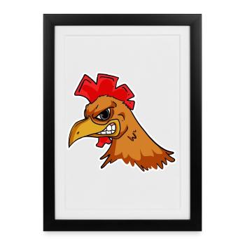 Chicken Head - Framed poster (27 × 37 cm) - black - Front