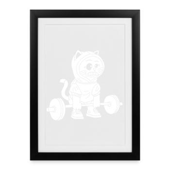 La puissance du chaton blanc - Affiche encadrée (27 × 37 cm) - noir - Devant