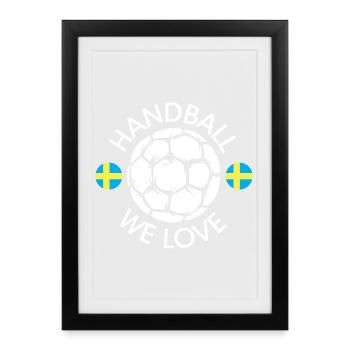 we love handball sweden Team Handballer EM icon - Framed poster (27 × 37 cm) - black - Front