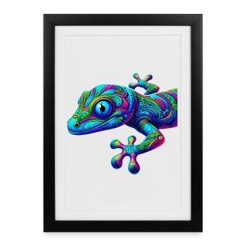 Gecko - Affiche encadrée (27 × 37 cm) - noir - Devant