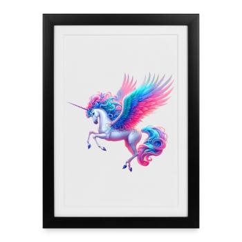 Licorne (02) - Affiche encadrée (27 × 37 cm) - noir - Devant