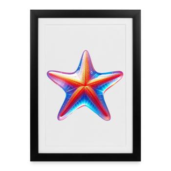 Étoile de mer - Affiche encadrée (27 × 37 cm) - noir - Devant