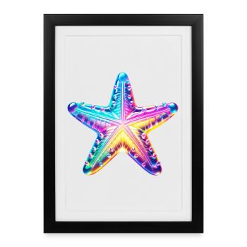 Étoile de mer - Affiche encadrée (27 × 37 cm) - noir - Devant
