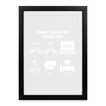 Fahrrad Freizeit Skizze - Gerahmtes Poster (27 × 37 cm) - Schwarz - Vorne