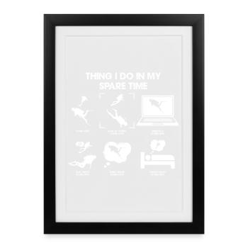 Liste des silhouettes de temps libre - Affiche encadrée (27 × 37 cm) - noir - Devant