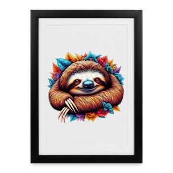 Sloth - Framed poster (27 × 37 cm) - black - Front
