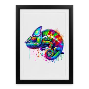 Caméléon - Affiche encadrée (27 × 37 cm) - noir - Devant