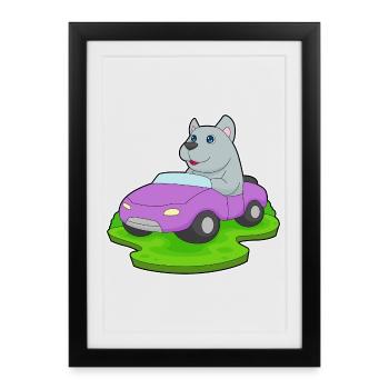 Dog Car - Framed poster (27 × 37 cm) - black - Front