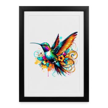 Colibri - Affiche encadrée (27 × 37 cm) - noir - Devant