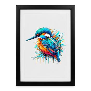 Kingfisher - Framed poster (27 × 37 cm) - black - Front