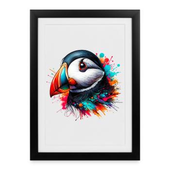 Puffin - Framed poster (27 × 37 cm) - black - Front