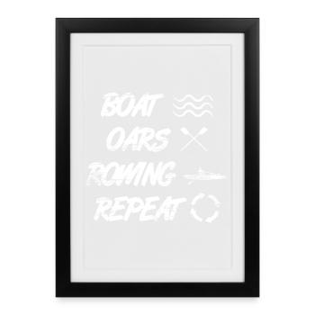 Boat Rowing Rowing Repetition - Framed poster (27 × 37 cm) - black - Front