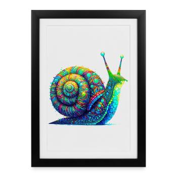 Escargot - Affiche encadrée (27 × 37 cm) - noir - Devant