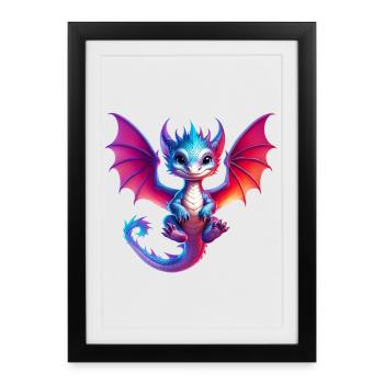 Dragon - Affiche encadrée (27 × 37 cm) - noir - Devant