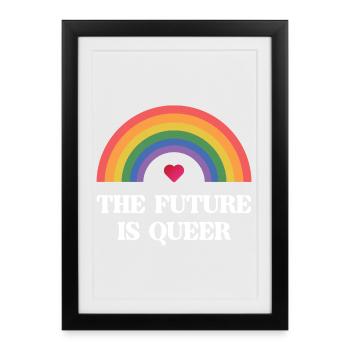 Mois de la fierté LGBT - L’avenir est queer - Affiche encadrée (27 × 37 cm) - noir - Devant