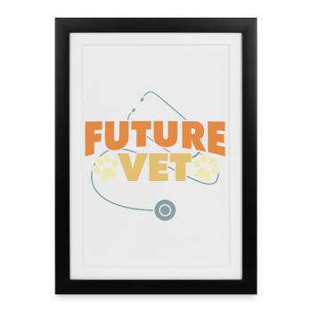 Future veterinarian - Framed poster (27 × 37 cm) - black - Front
