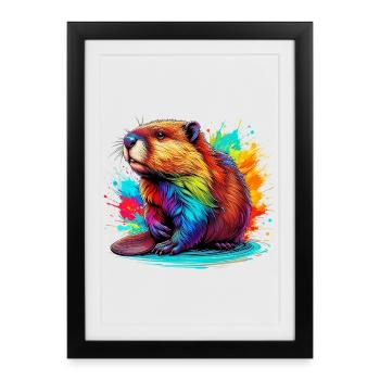 Castor - Affiche encadrée (27 × 37 cm) - noir - Devant