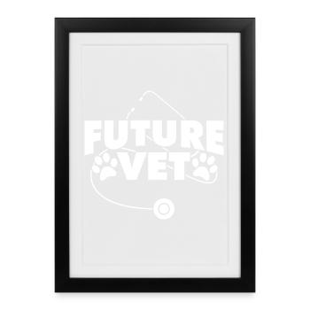 Veterinary student - Framed poster (27 × 37 cm) - black - Front