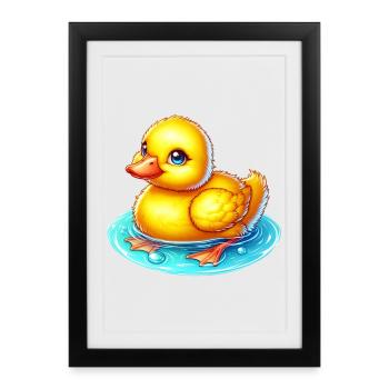 Caneton Canard Canard - Affiche encadrée (27 × 37 cm) - noir - Devant