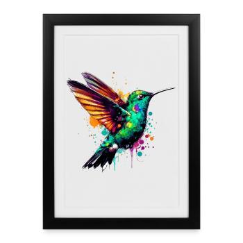 Colibri - Affiche encadrée (27 × 37 cm) - noir - Devant