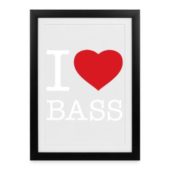 J’ADORE LES BASSES - Affiche encadrée (27 × 37 cm) - noir - Devant