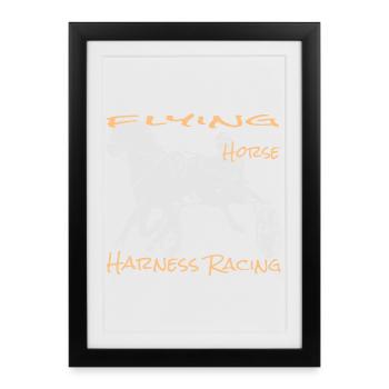 Course de trot trotteur - Affiche encadrée (27 × 37 cm) - noir - Devant