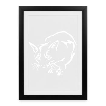Chat Abyssiner « Édition Noire » - Affiche encadrée (27 × 37 cm) - noir - Devant