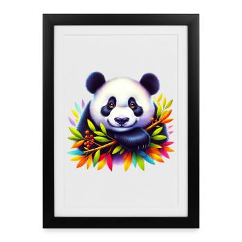 Panda - Affiche encadrée (27 × 37 cm) - noir - Devant