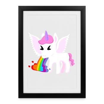 Winged Unicorn - Framed poster (27 × 37 cm) - black - Front
