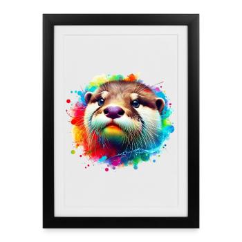 Otter - Framed poster (27 × 37 cm) - black - Front