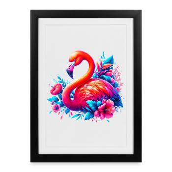 Flamingo - Framed poster (27 × 37 cm) - black - Front