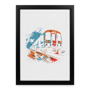 Chemin de fer - Affiche encadrée (27 × 37 cm) - noir - Devant