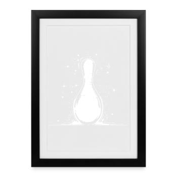 Graphique de quille de bowling - Affiche encadrée (27 × 37 cm) - noir - Devant