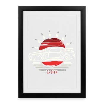 Conception de voiture de tuning japonais – Édition Légendes - Affiche encadrée (27 × 37 cm) - noir - Devant