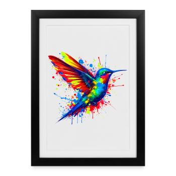 Colibri - Affiche encadrée (27 × 37 cm) - noir - Devant