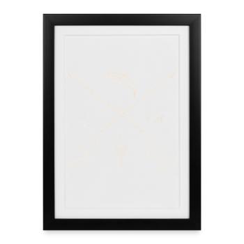 Cannes croisées Matériel de pêche vintage - Affiche encadrée (27 × 37 cm) - noir - Devant